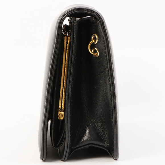 DIOR Logo Plate Metal Clasp Pocket Shoulder Bag Black - Picture 5 of 16